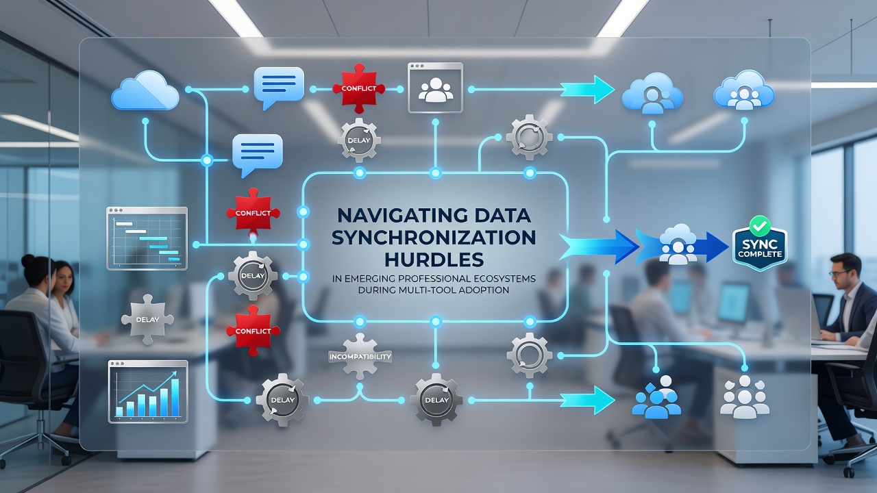 Data synchronization dashboard displaying integration status across multiple enterprise tools